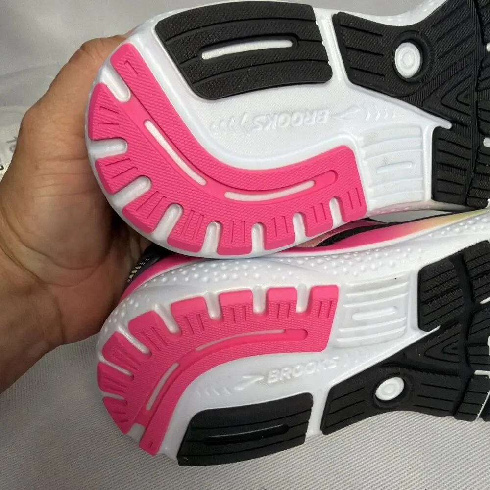 Brooks Ghost 16 Womens Running Shoes Black Pink Grey 1204071B046